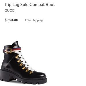 Gucci Lug Soled Leather Combat Boots